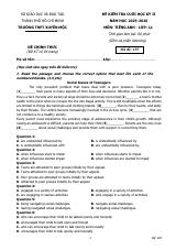 Đề thi Học kì 2 Tiếng Anh 11 năm 2025-2026 trường THPT Xuyên Mộc (TP Hồ Chí Minh)
